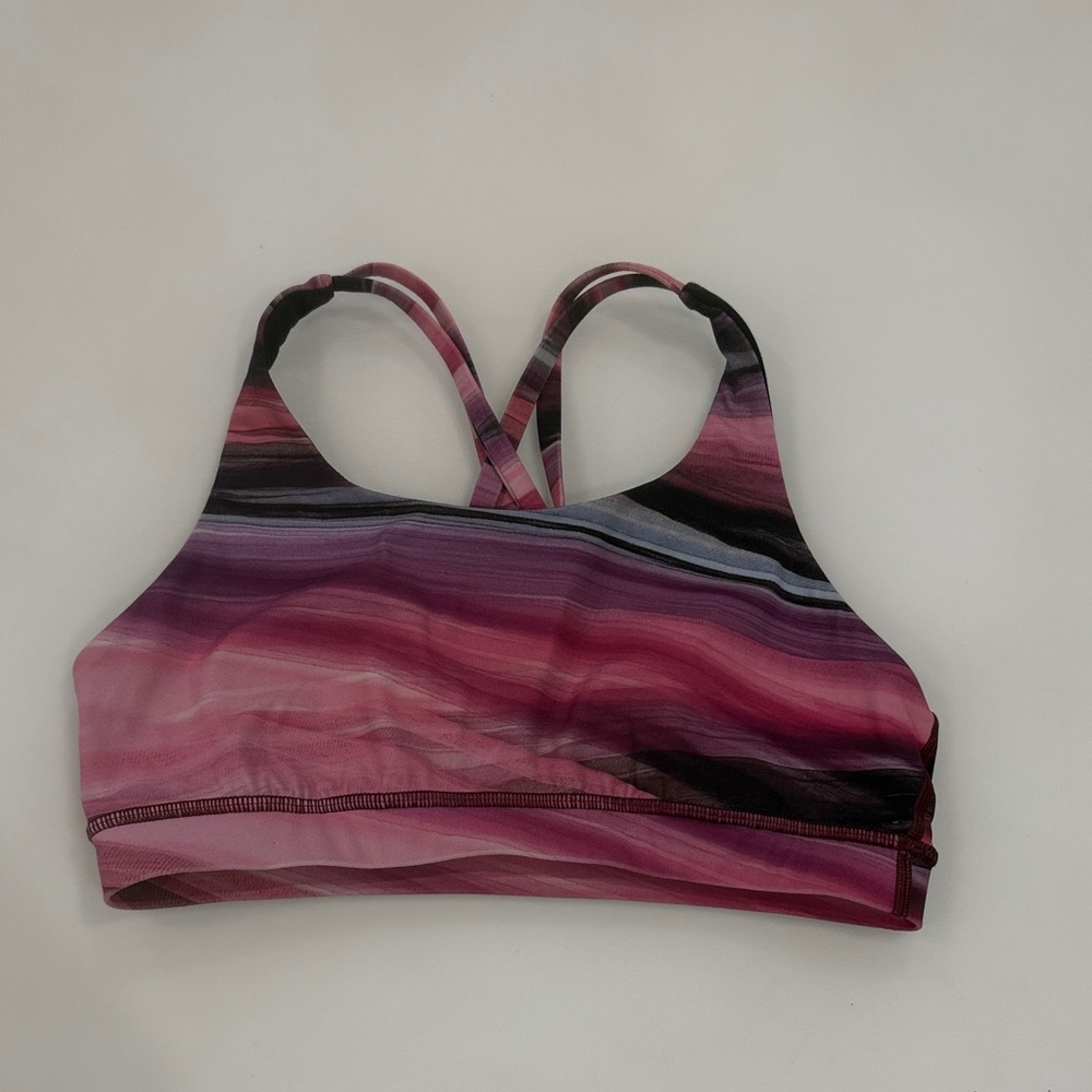 Lululemon Women's Strappy Sports Bra - Pink and Black